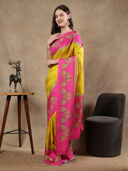 Classy printed silk blend Saree
