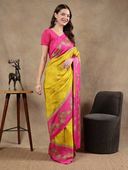 Classy printed silk blend Saree