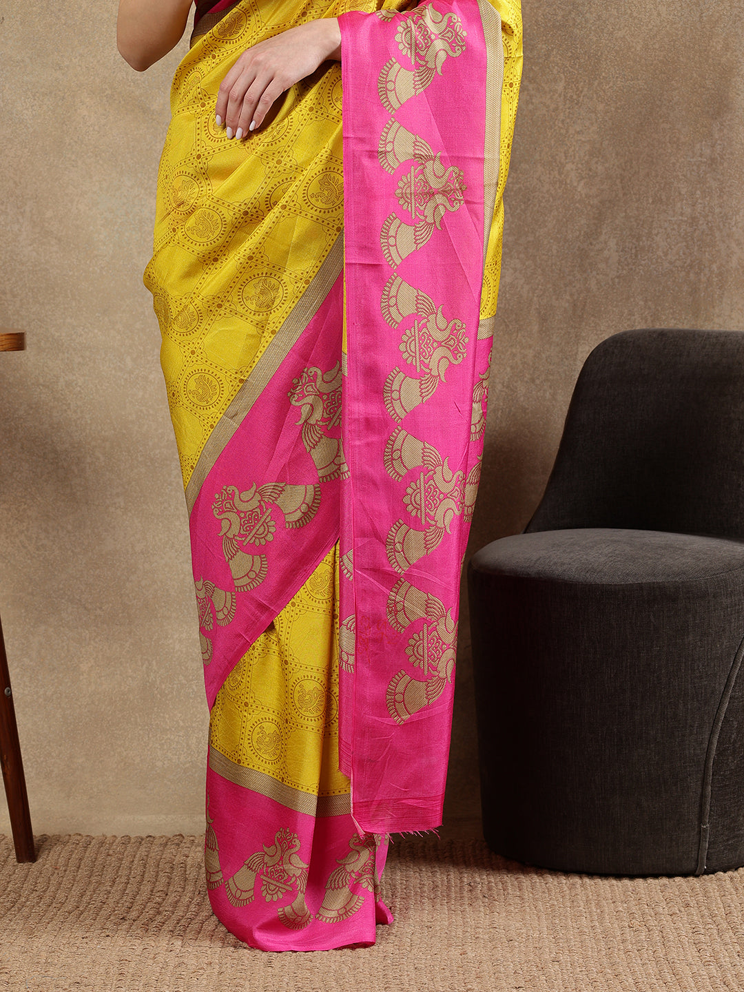 Classy printed silk blend Saree