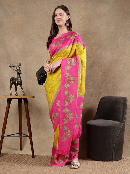 Classy printed silk blend Saree