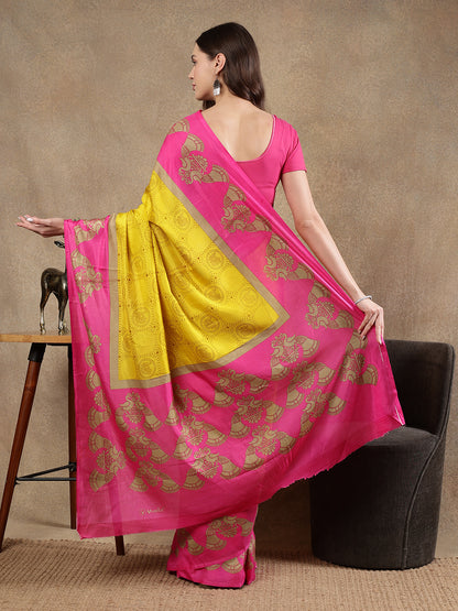 Classy printed silk blend Saree