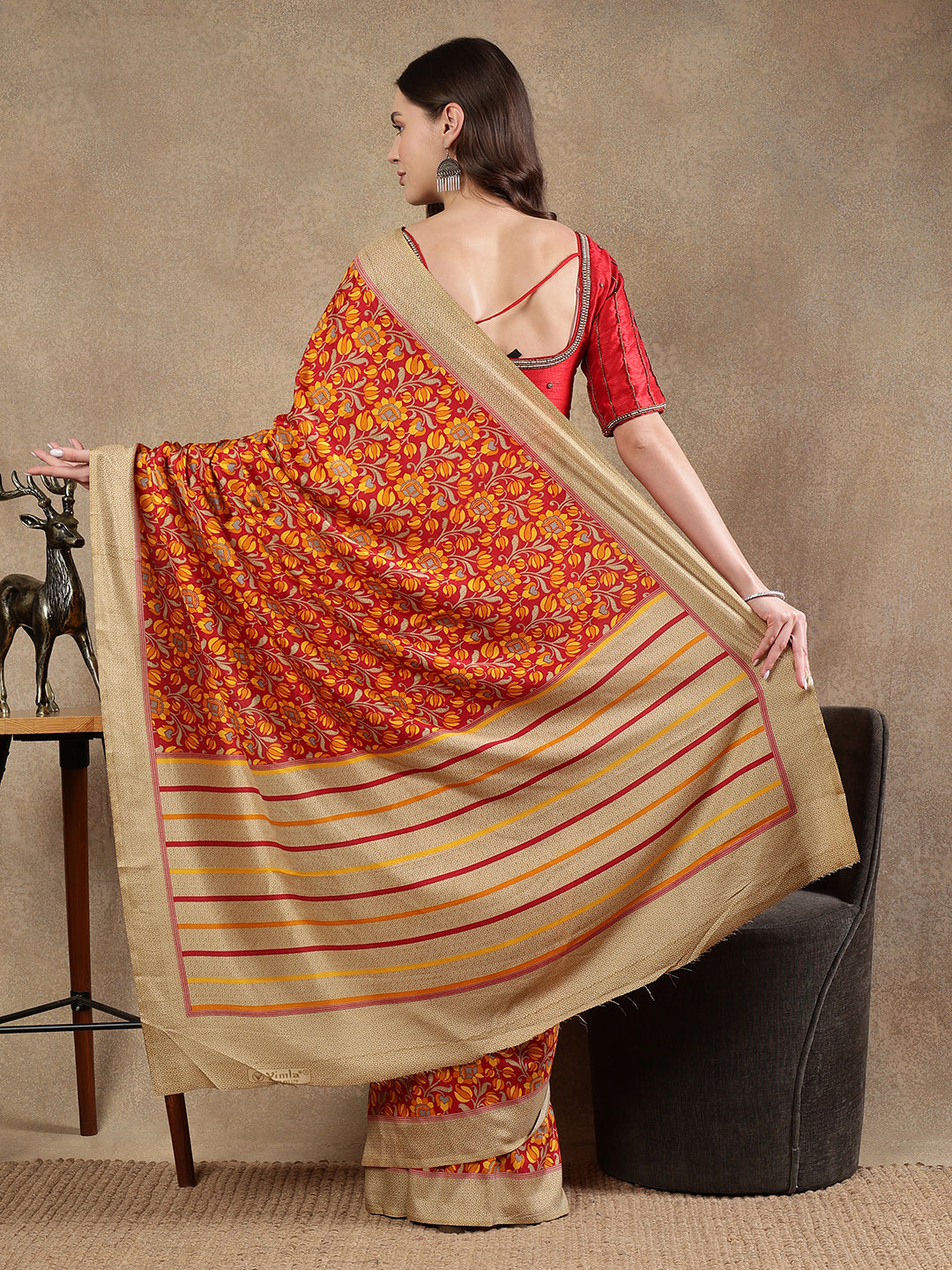 Classy printed silk blend Saree