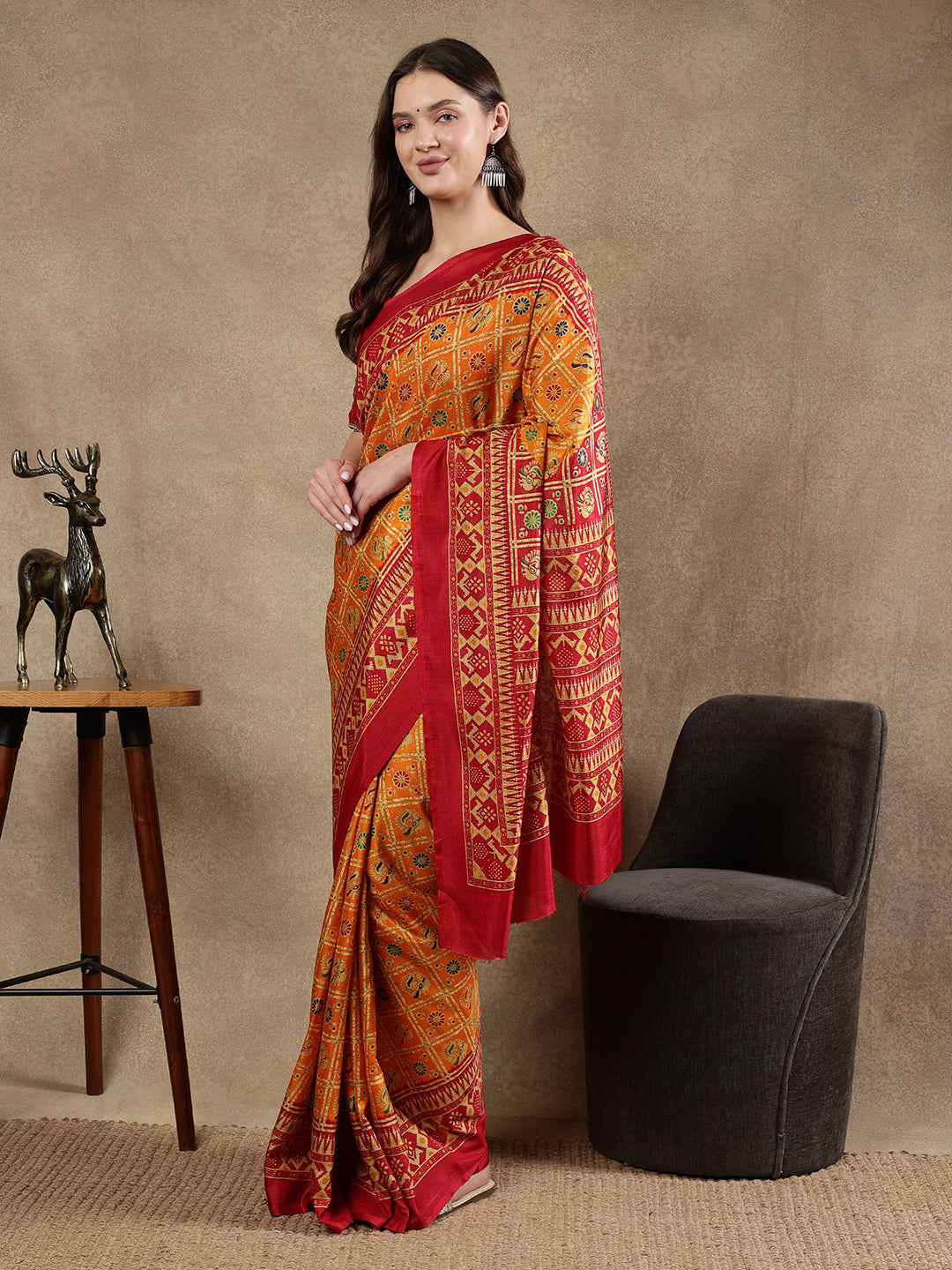 Classy printed silk blend Saree
