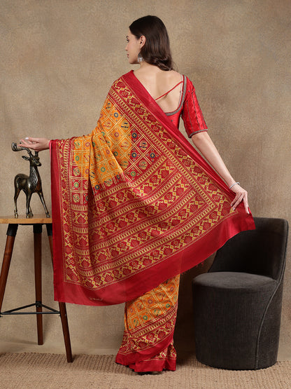 Classy printed silk blend Saree
