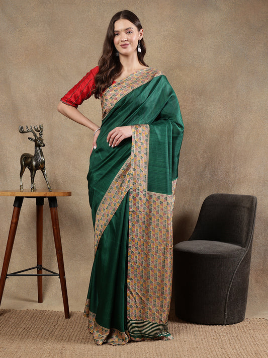 Classy printed silk blend Saree