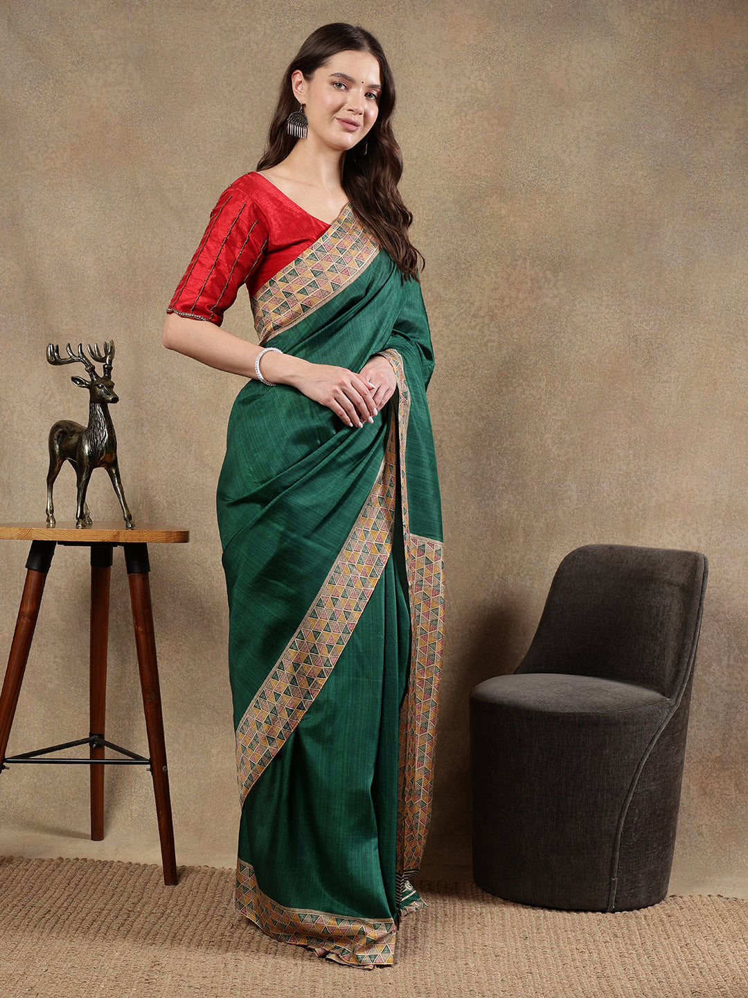Classy printed silk blend Saree