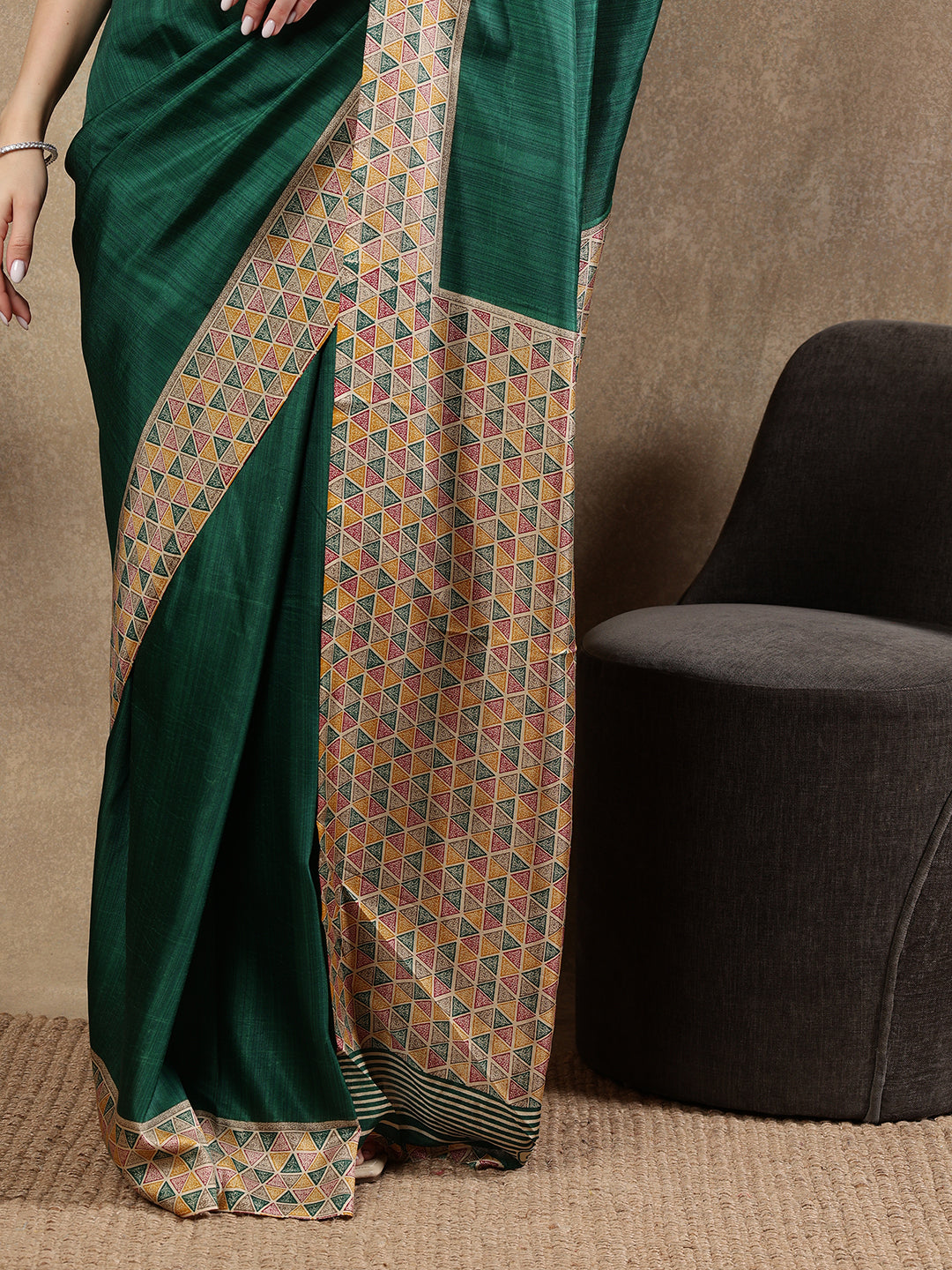 Classy printed silk blend Saree
