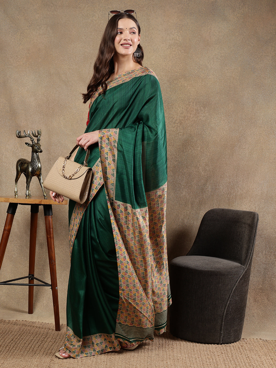 Classy printed silk blend Saree