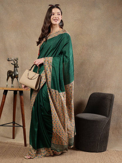 Classy printed silk blend Saree