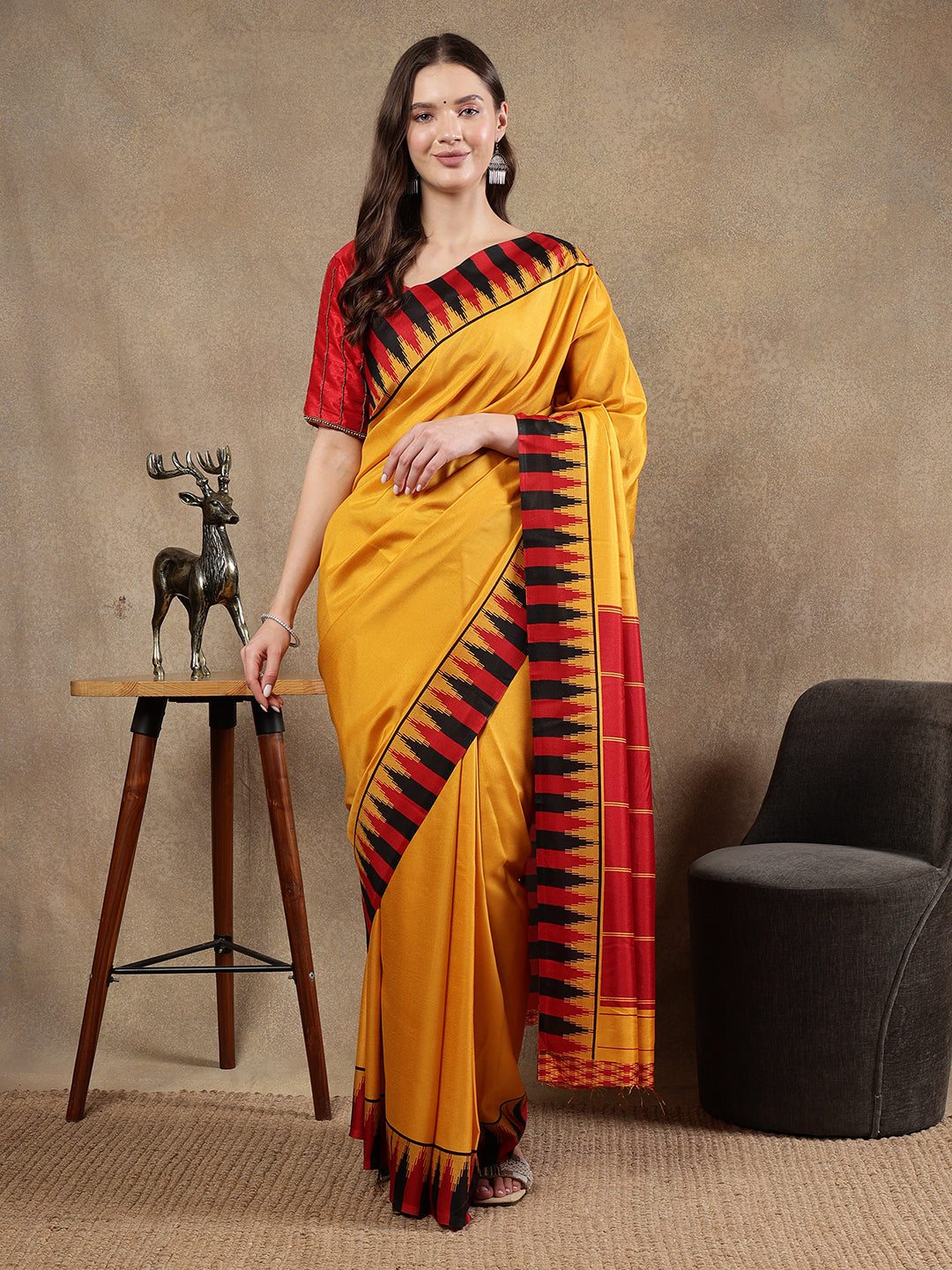 Classy printed silk blend Saree