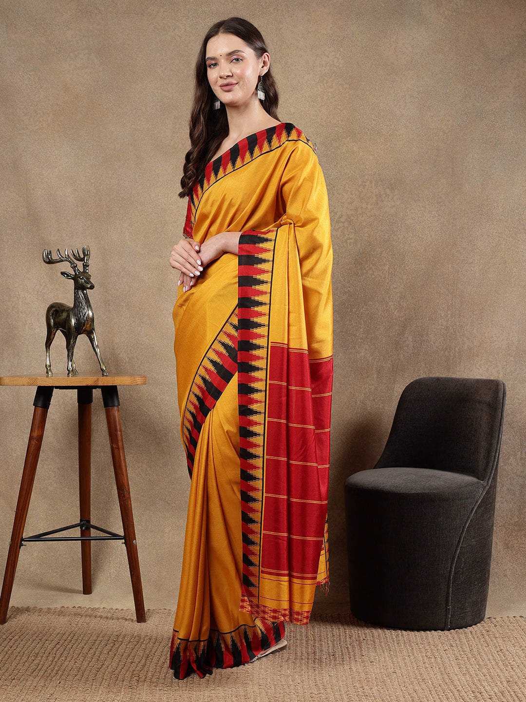 Classy printed silk blend Saree