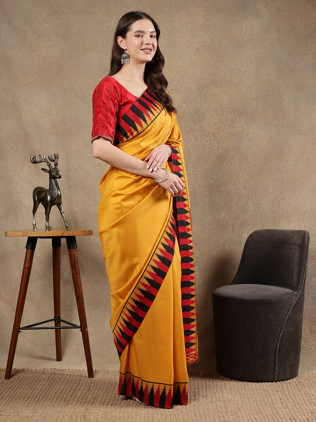 Classy printed silk blend Saree
