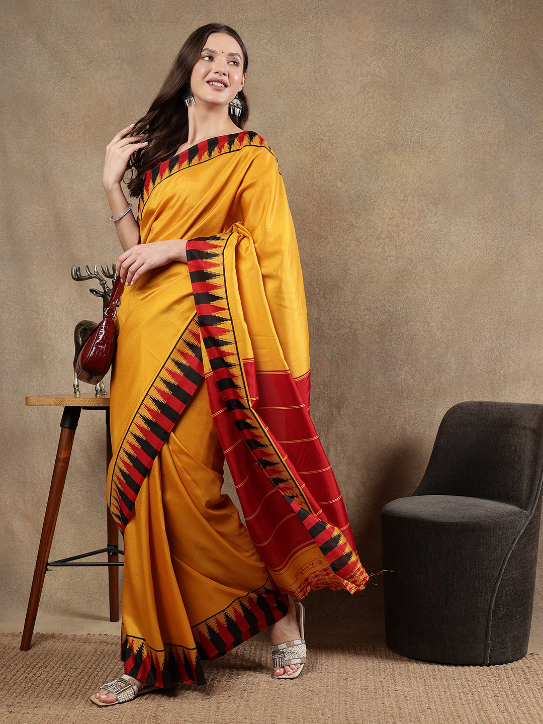 Classy printed silk blend Saree