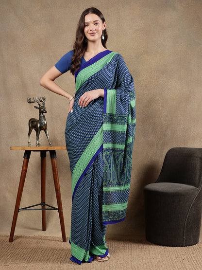 Classy printed silk blend Saree