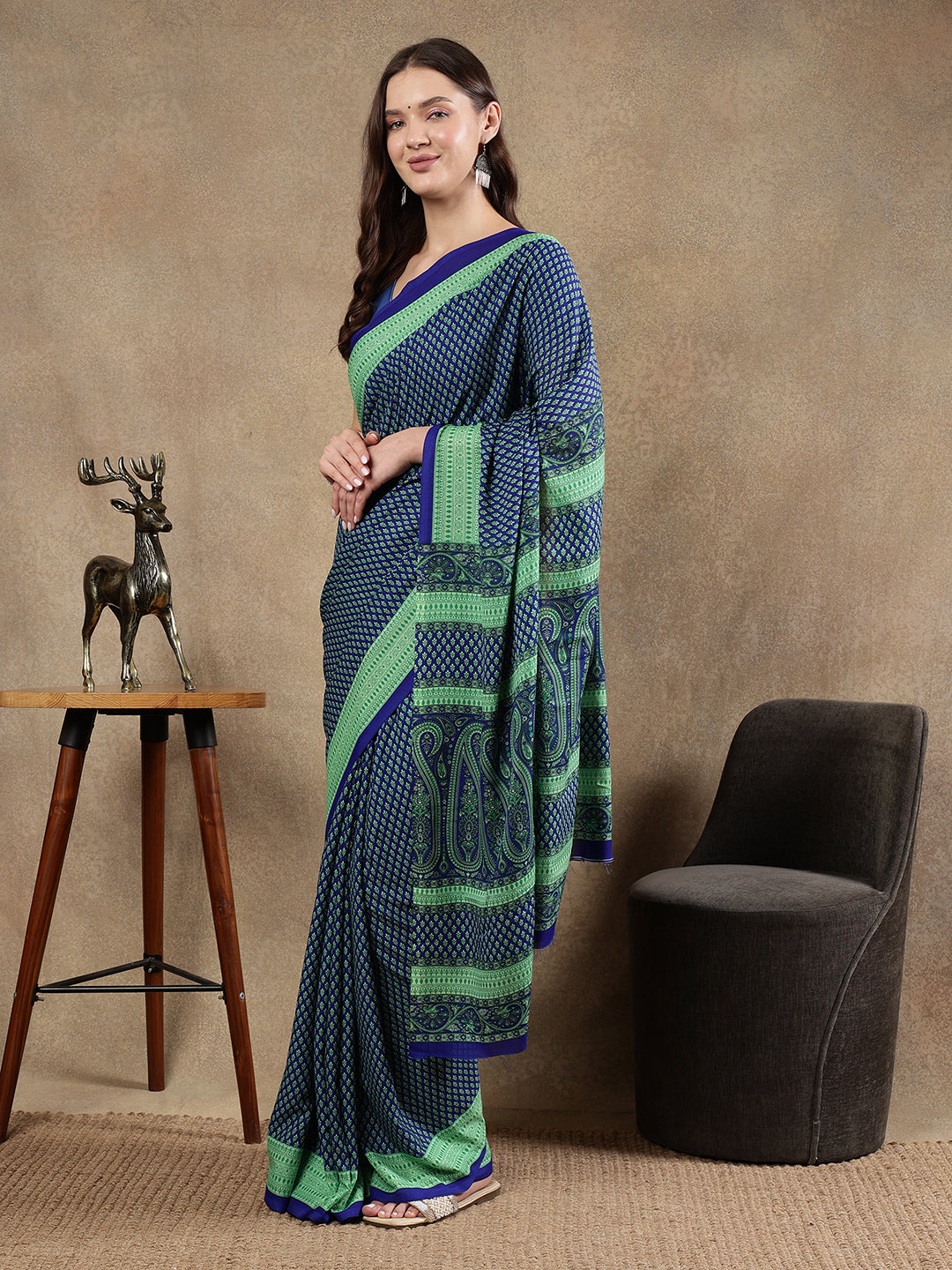 Classy printed silk blend Saree