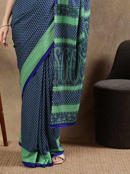 Classy printed silk blend Saree