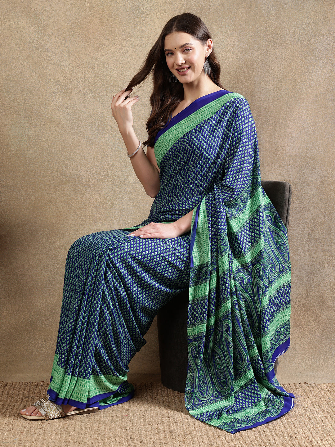 Classy printed silk blend Saree