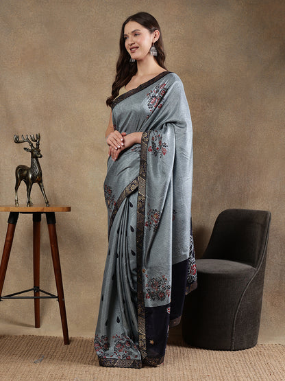Classy printed silk blend Saree