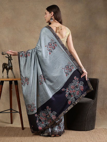 Classy printed silk blend Saree