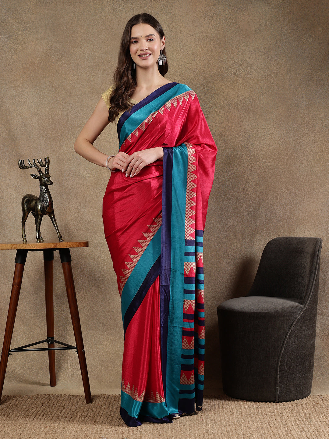 Classy printed silk blend Saree
