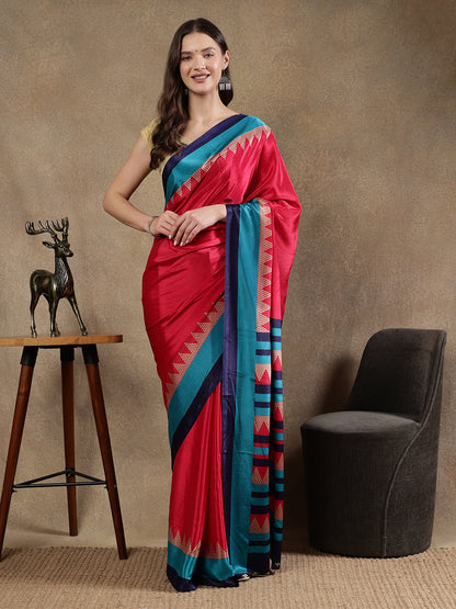 Classy printed silk blend Saree