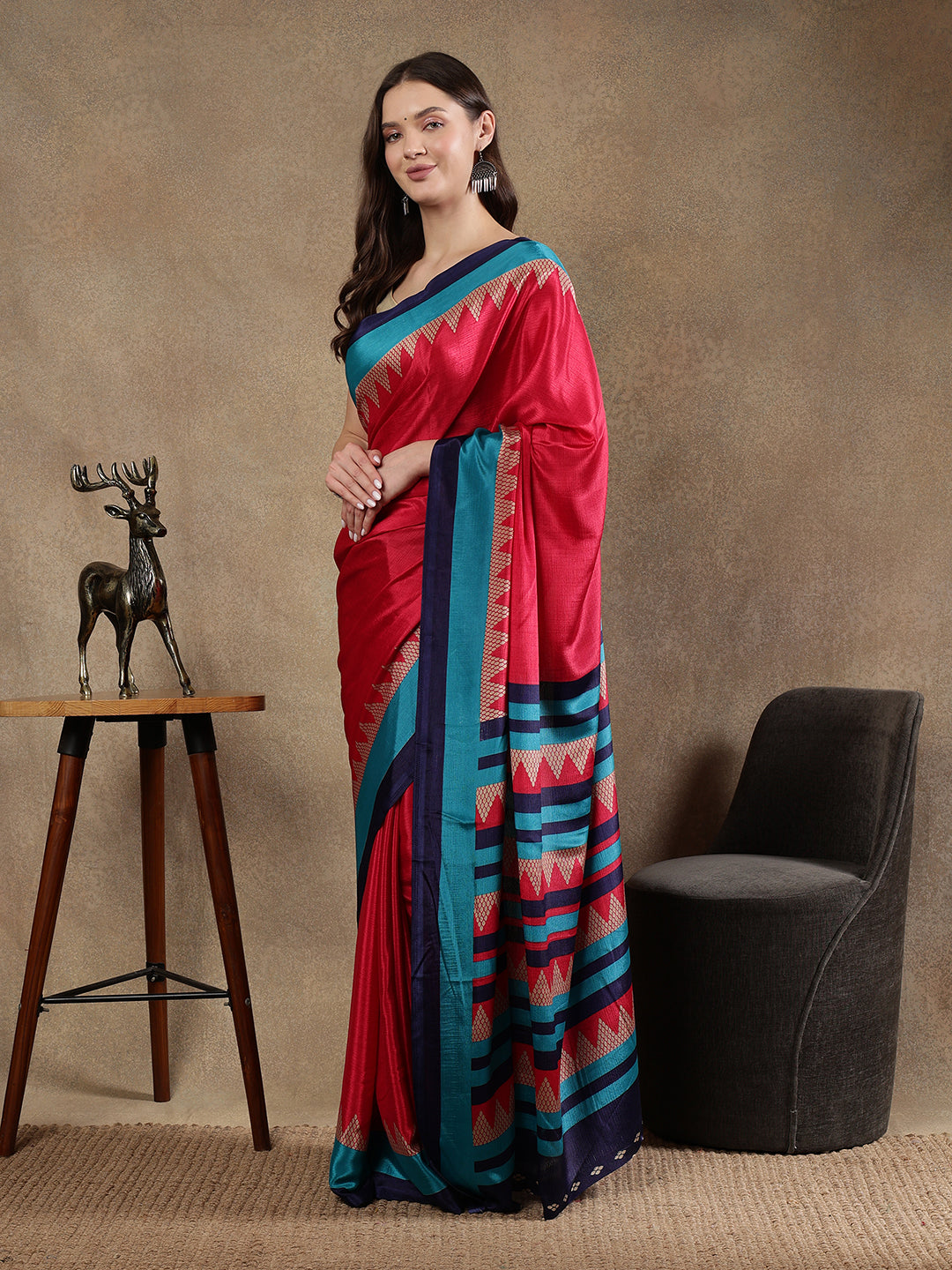 Classy printed silk blend Saree