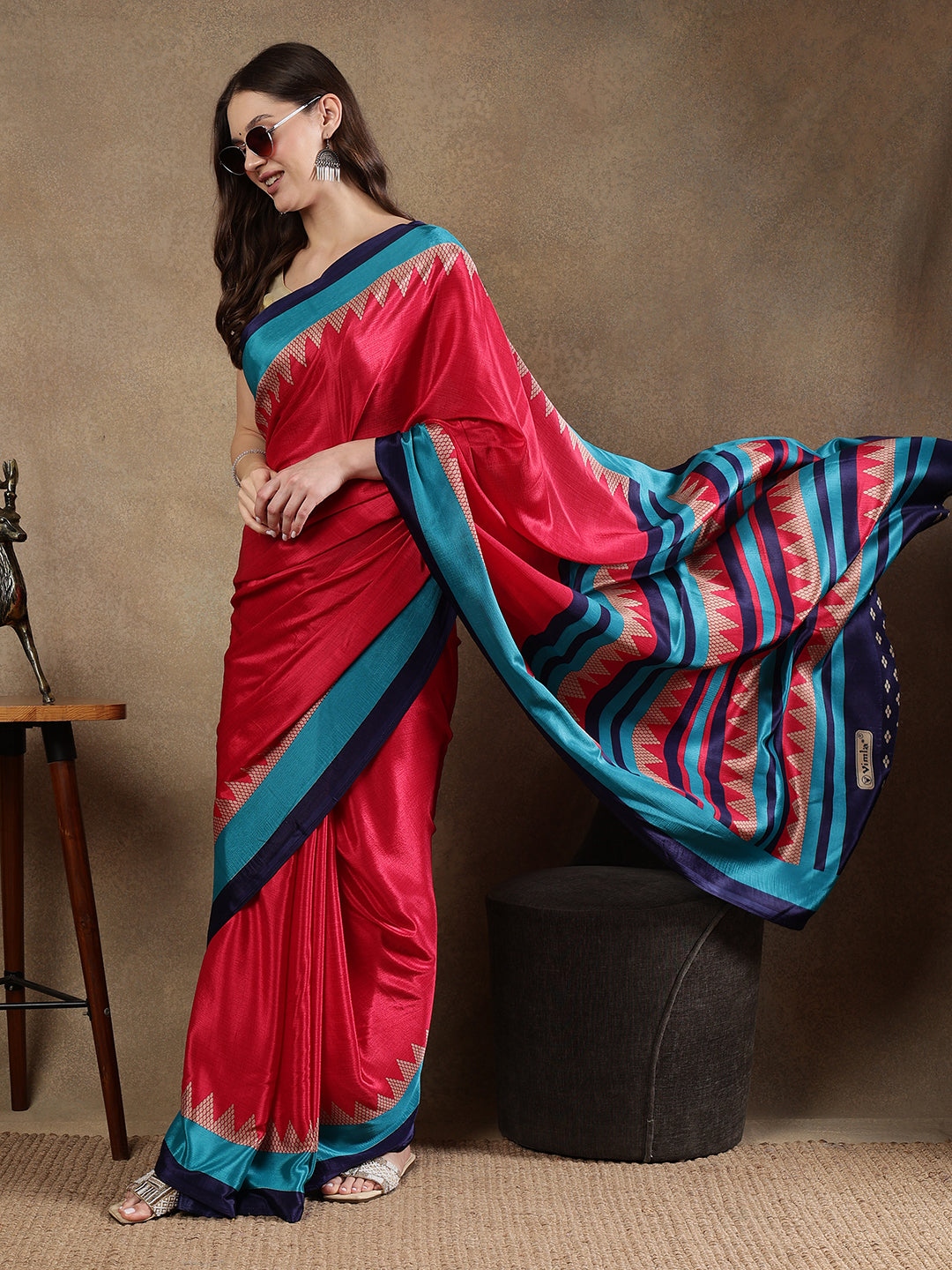 Classy printed silk blend Saree