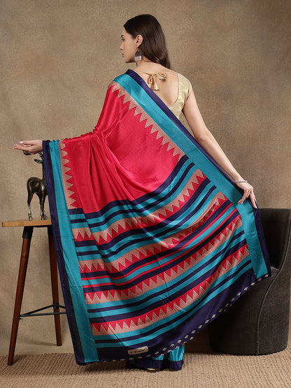 Classy printed silk blend Saree