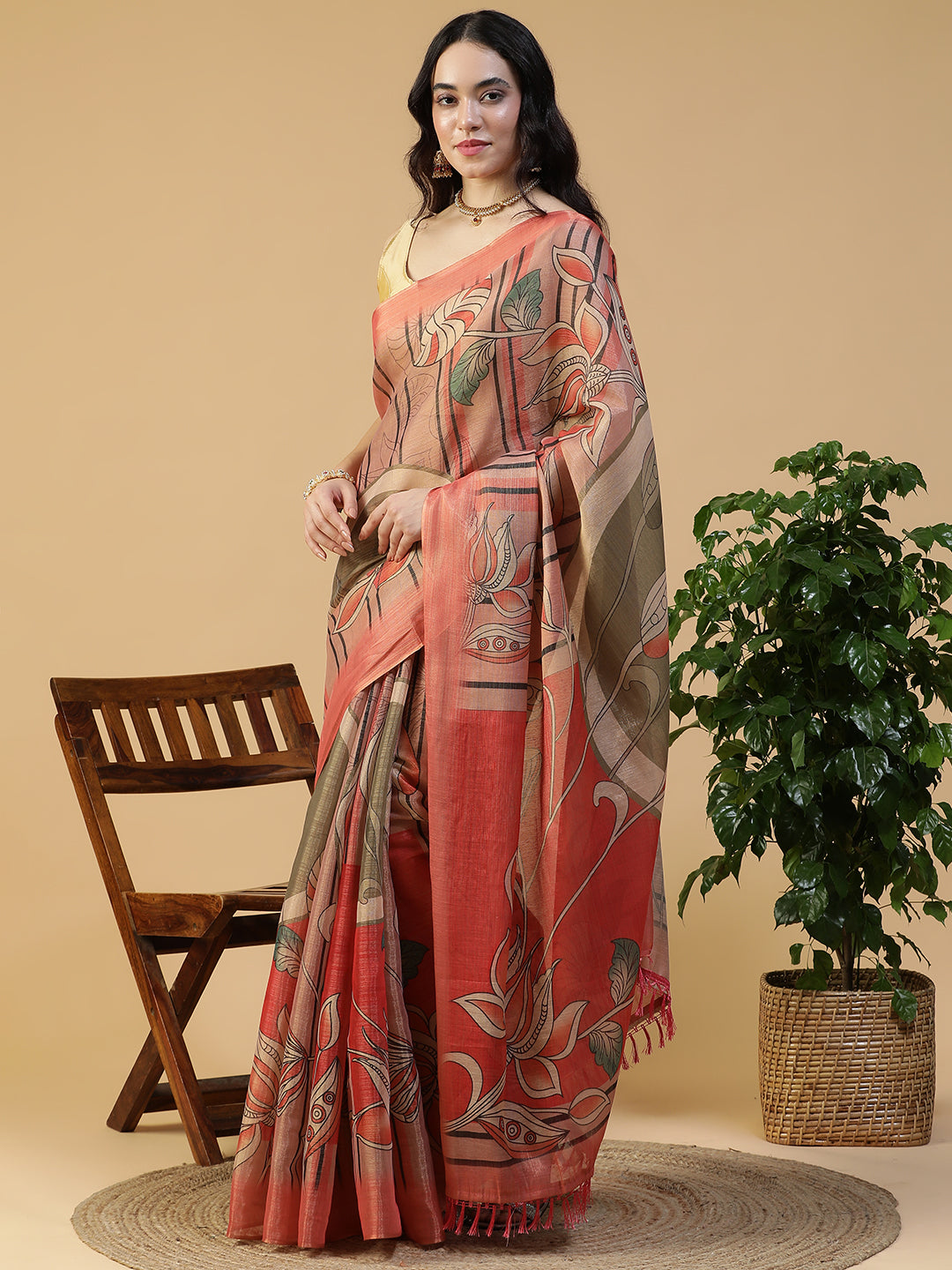 Designer digital printed Erode Silk saree