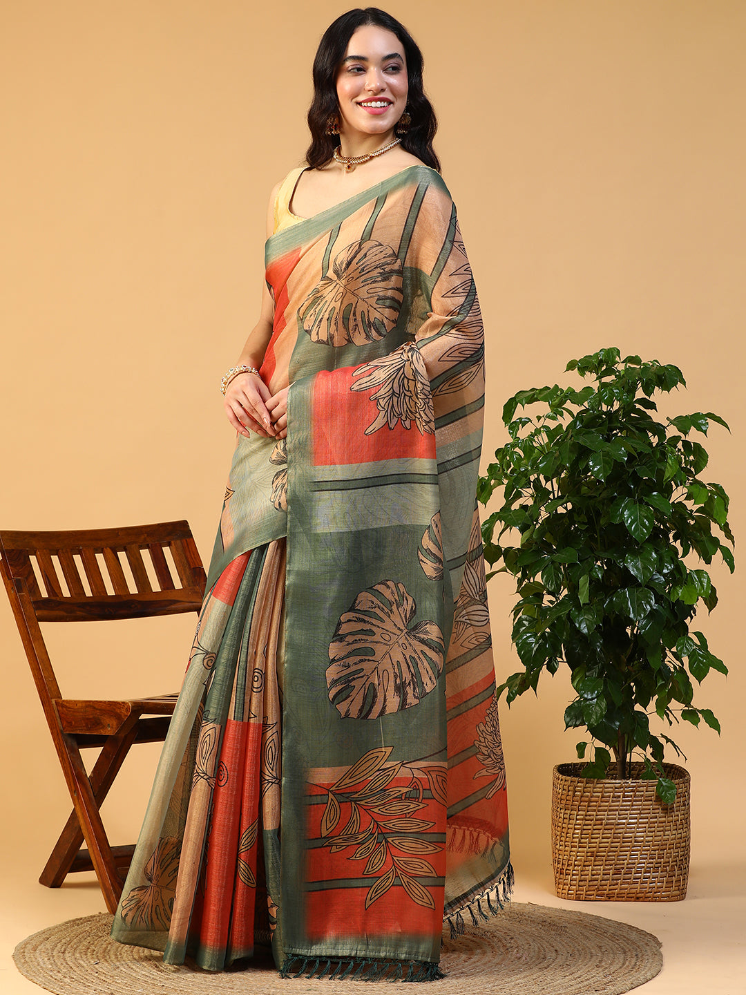 Designer digital printed Erode Silk saree