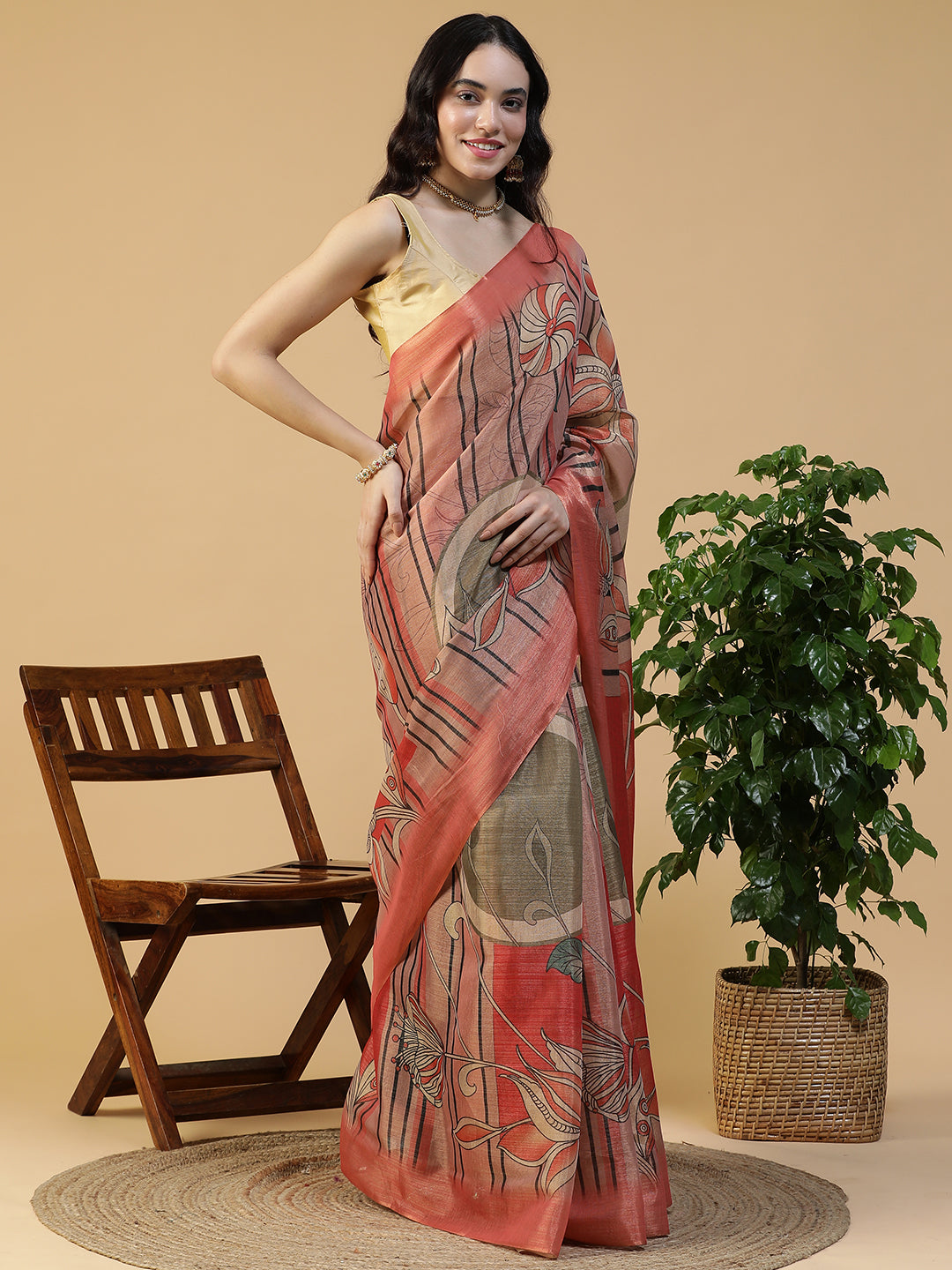 Designer digital printed Erode Silk saree