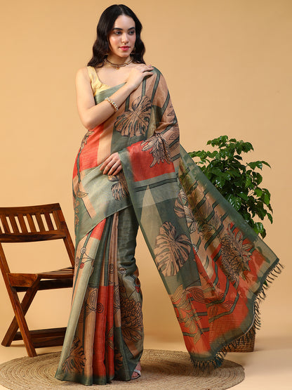 Designer digital printed Erode Silk saree