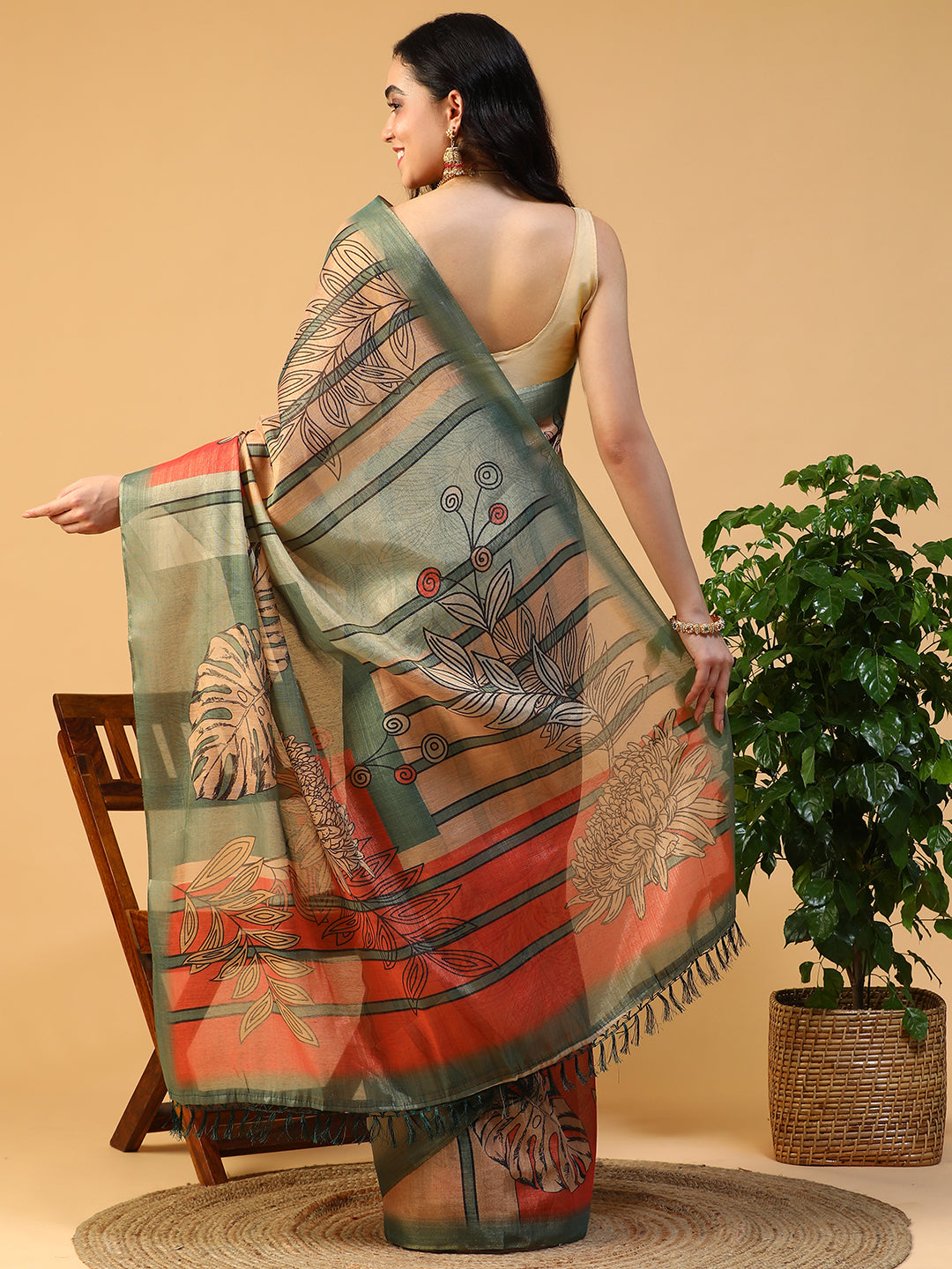 Designer digital printed Erode Silk saree