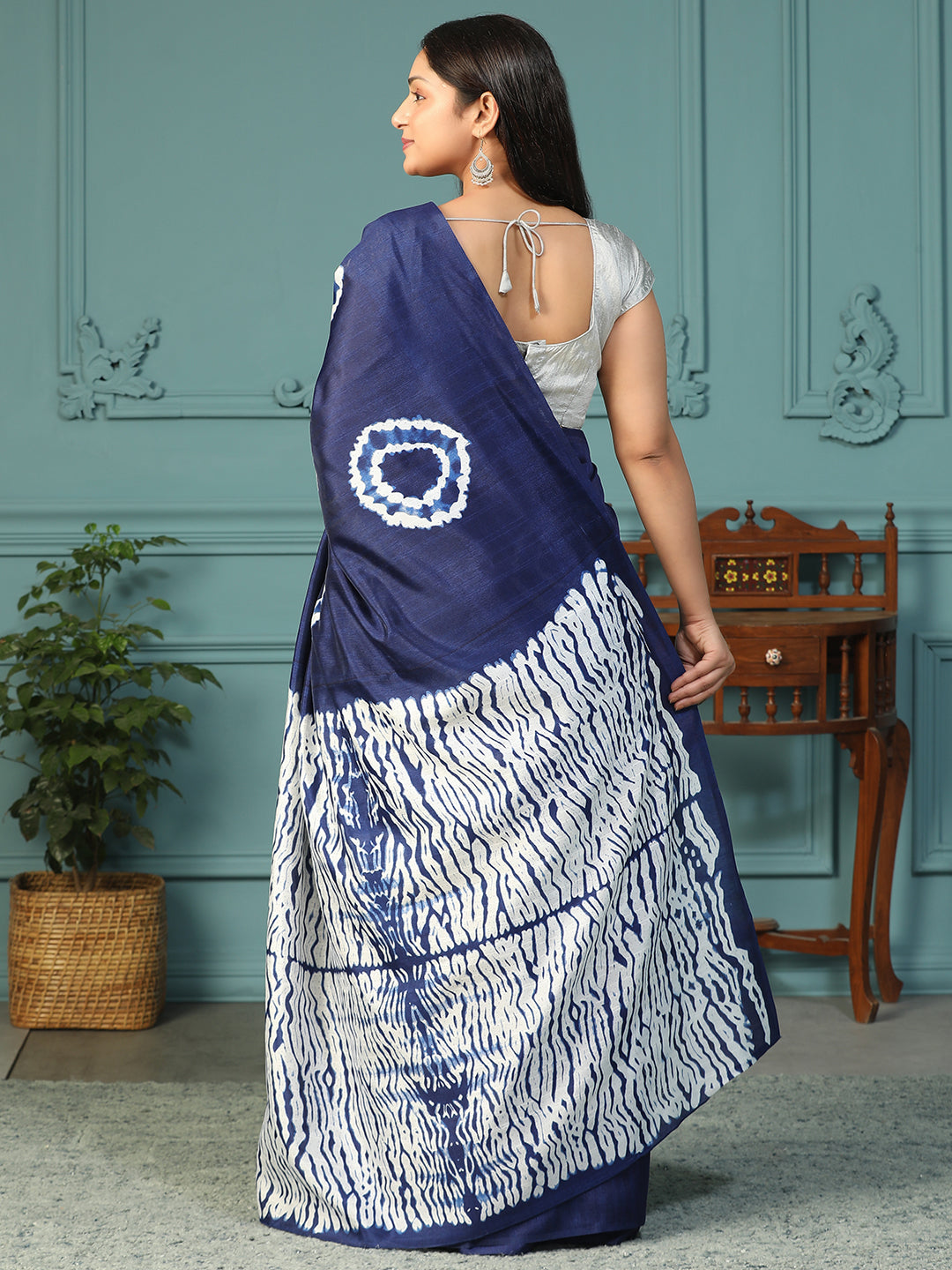 Ethnic Motif printed Bhagalpuri silk saree