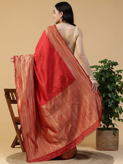 Silk Banarasi Saree with Silver weaving