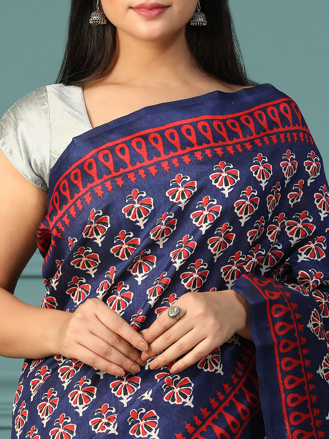 Designer Bagh printed Bhagalpuri Silk Saree