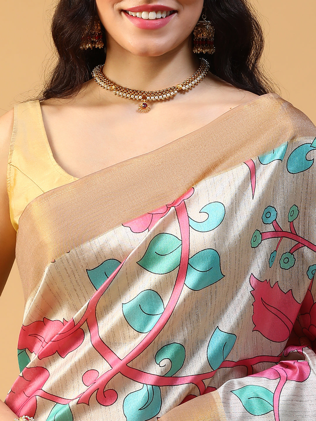 Ethnic Motif printed Kosa silk saree