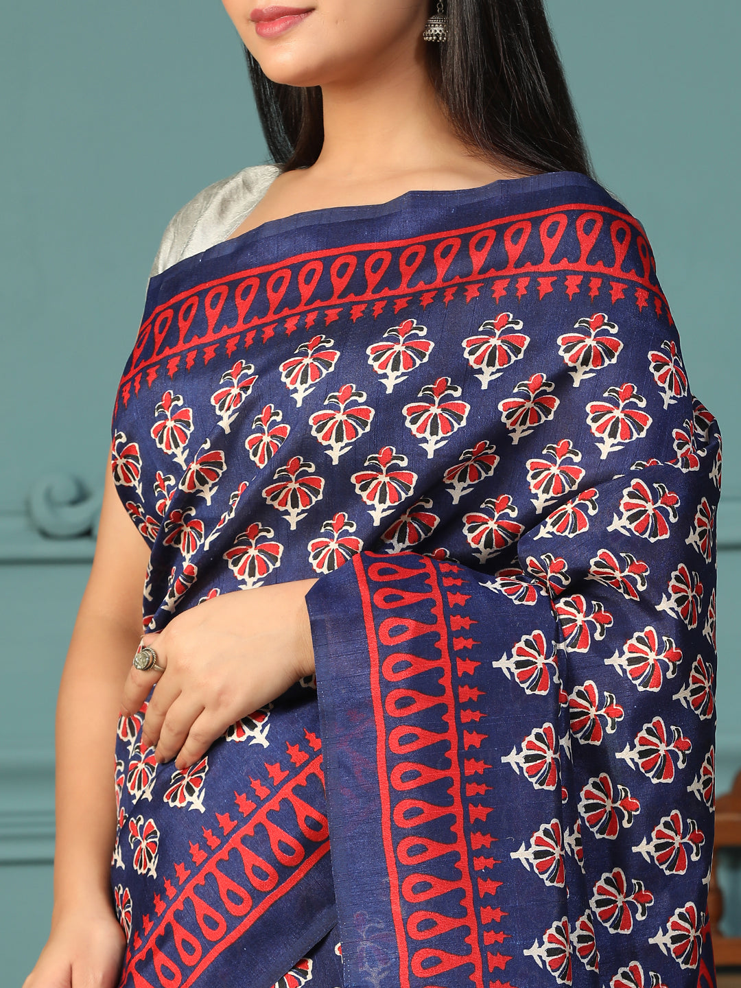 Designer Bagh printed Bhagalpuri Silk Saree